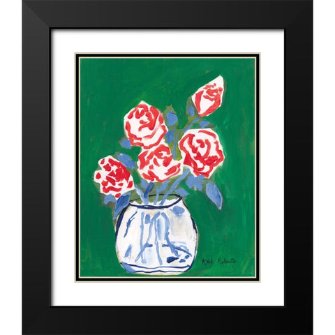 Flowers for Jessica Black Modern Wood Framed Art Print with Double Matting by Roberts, Kait