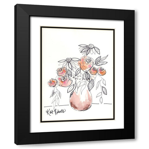 Peach Bellini II Black Modern Wood Framed Art Print with Double Matting by Roberts, Kait