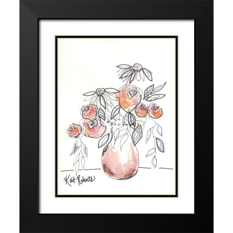 Peach Bellini II Black Modern Wood Framed Art Print with Double Matting by Roberts, Kait