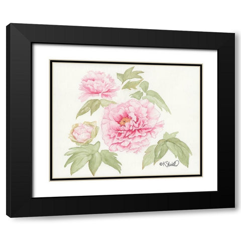 Garden Blush Black Modern Wood Framed Art Print with Double Matting by Sherrill, Kate
