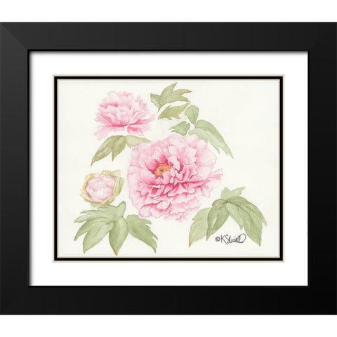 Garden Blush Black Modern Wood Framed Art Print with Double Matting by Sherrill, Kate