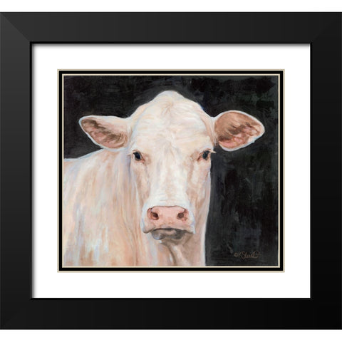Moo-licious Black Modern Wood Framed Art Print with Double Matting by Sherrill, Kate