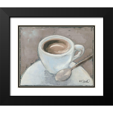 Coffee Break Black Modern Wood Framed Art Print with Double Matting by Sherrill, Kate