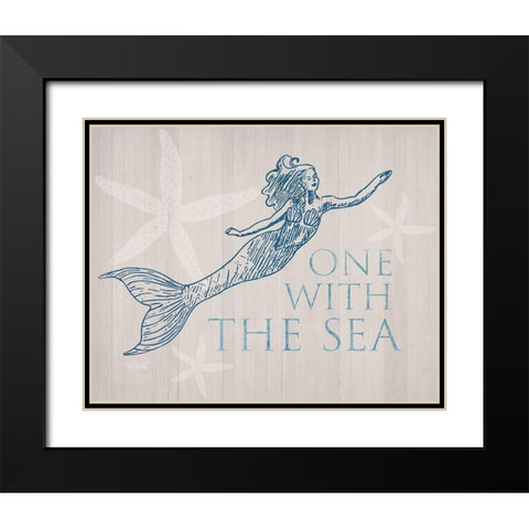Mermaid At One with the See Black Modern Wood Framed Art Print with Double Matting by Sherrill, Kate