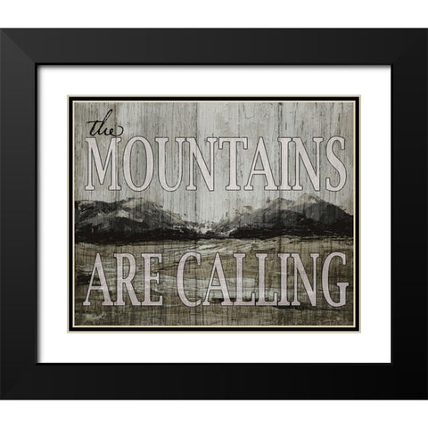 The Mountains are Calling Black Modern Wood Framed Art Print with Double Matting by Sherrill, Kate
