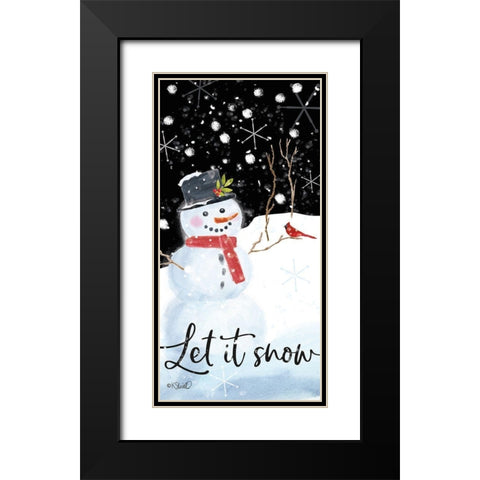 Let It Snow Black Modern Wood Framed Art Print with Double Matting by Sherrill, Kate