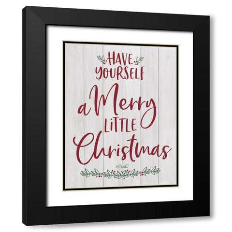 Merry Little Christmas    Black Modern Wood Framed Art Print with Double Matting by Sherrill, Kate