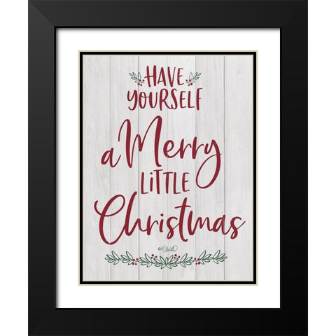 Merry Little Christmas    Black Modern Wood Framed Art Print with Double Matting by Sherrill, Kate