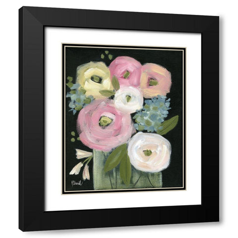 Colorful Blooms Black Modern Wood Framed Art Print with Double Matting by Sherrill, Kate