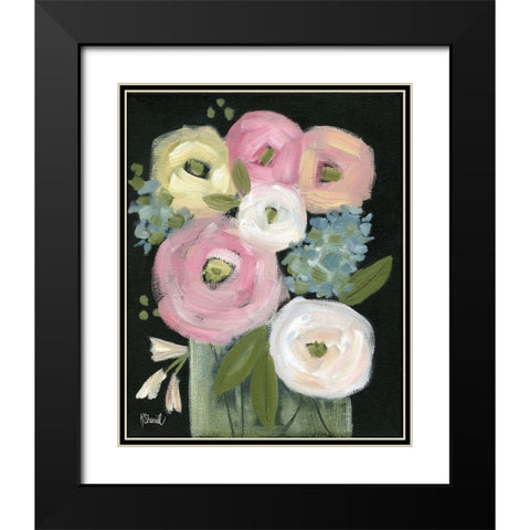 Colorful Blooms Black Modern Wood Framed Art Print with Double Matting by Sherrill, Kate