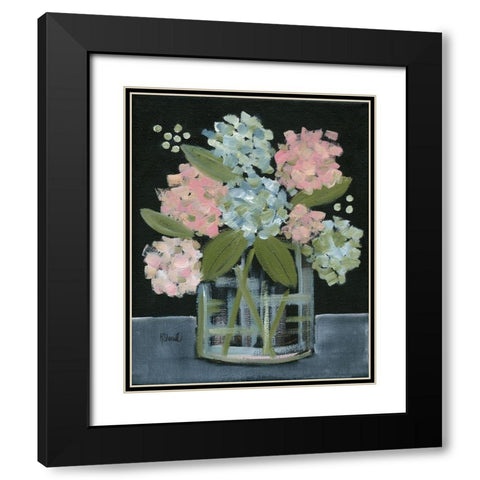 Hydrangea Bouquet Black Modern Wood Framed Art Print with Double Matting by Sherrill, Kate