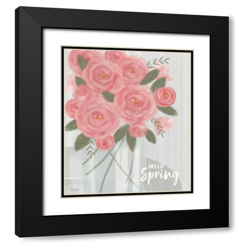 Hello Spring Black Modern Wood Framed Art Print with Double Matting by Sherrill, Kate