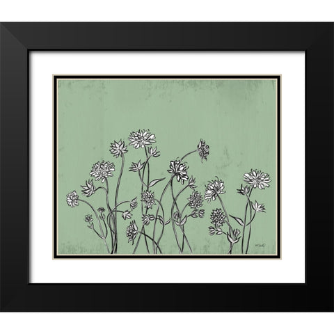 Floral Sketch 1 Black Modern Wood Framed Art Print with Double Matting by Sherrill, Kate