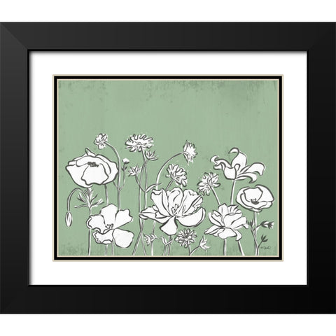 Floral Sketch 2 Black Modern Wood Framed Art Print with Double Matting by Sherrill, Kate