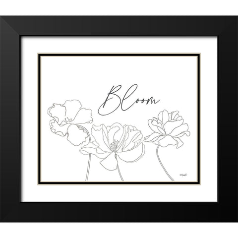 Bloom Sketch Black Modern Wood Framed Art Print with Double Matting by Sherrill, Kate
