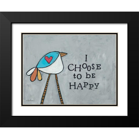 Choose Happy Black Modern Wood Framed Art Print with Double Matting by Larson, Lisa