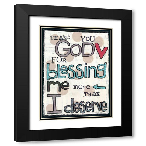 Thank You God Black Modern Wood Framed Art Print with Double Matting by Larson, Lisa