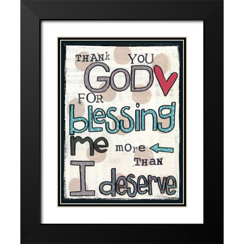 Thank You God Black Modern Wood Framed Art Print with Double Matting by Larson, Lisa