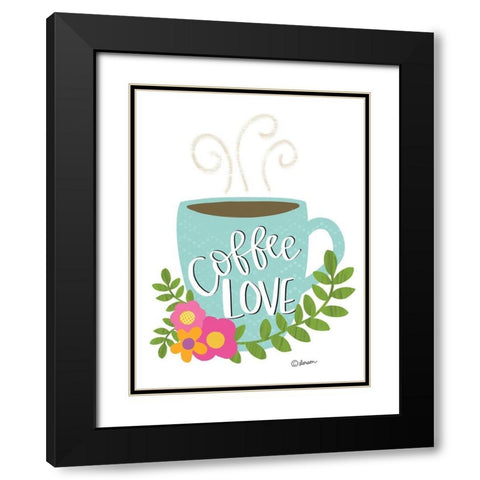 Coffee Love Black Modern Wood Framed Art Print with Double Matting by Larson, Lisa