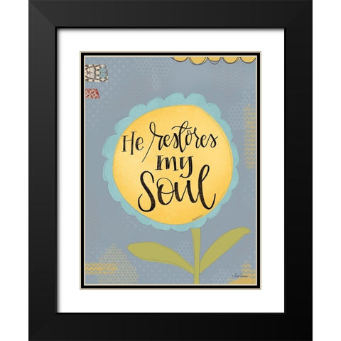 He Restores My Soul Black Modern Wood Framed Art Print with Double Matting by Larson, Lisa