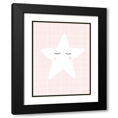 Star on Pink Black Modern Wood Framed Art Print with Double Matting by Larson, Lisa
