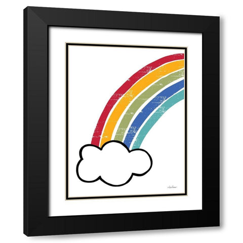 Happy Rainbow I Black Modern Wood Framed Art Print with Double Matting by Larson, Lisa