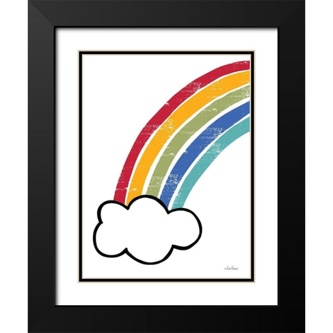 Happy Rainbow I Black Modern Wood Framed Art Print with Double Matting by Larson, Lisa