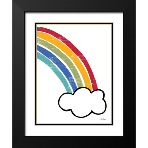 Happy Rainbow II Black Modern Wood Framed Art Print with Double Matting by Larson, Lisa