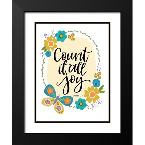 Count It All Joy Black Modern Wood Framed Art Print with Double Matting by Larson, Lisa