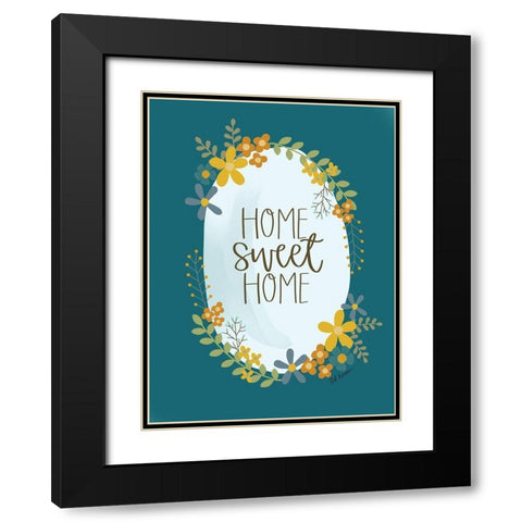 Home Sweet Home Black Modern Wood Framed Art Print with Double Matting by Larson, Lisa