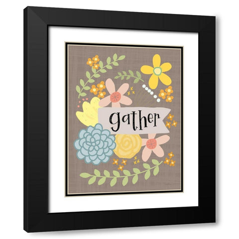 Gather Black Modern Wood Framed Art Print with Double Matting by Larson, Lisa