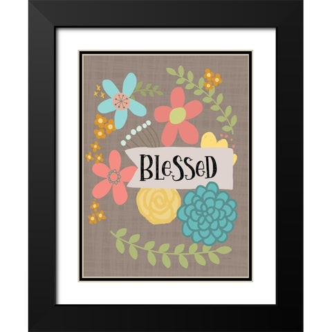 Blessed Black Modern Wood Framed Art Print with Double Matting by Larson, Lisa