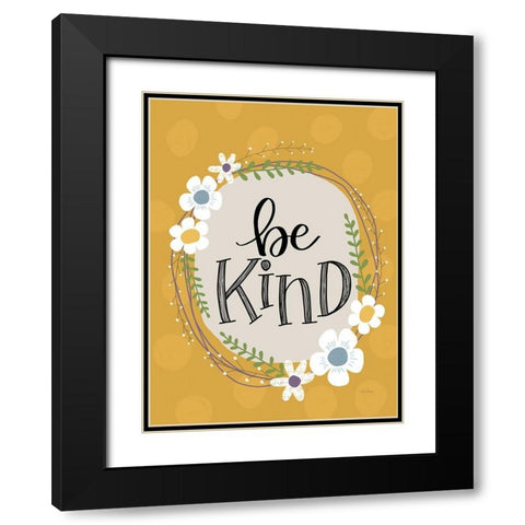 Be Kind Black Modern Wood Framed Art Print with Double Matting by Larson, Lisa