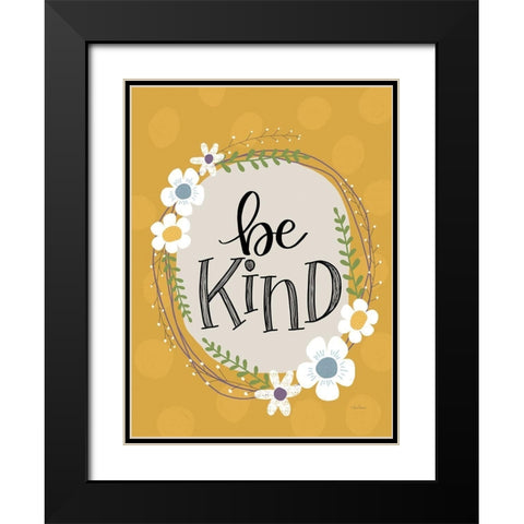 Be Kind Black Modern Wood Framed Art Print with Double Matting by Larson, Lisa