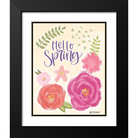 Hello Spring Black Modern Wood Framed Art Print with Double Matting by Larson, Lisa