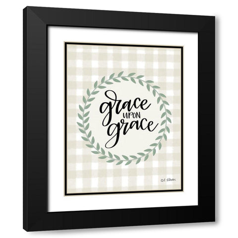 Grace upon Grace Black Modern Wood Framed Art Print with Double Matting by Larson, Lisa