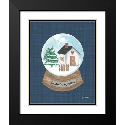 Christmas Memories Snow Globe I Black Modern Wood Framed Art Print with Double Matting by Larson, Lisa