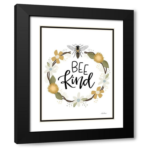 Bee Kind     Black Modern Wood Framed Art Print with Double Matting by Larson, Lisa