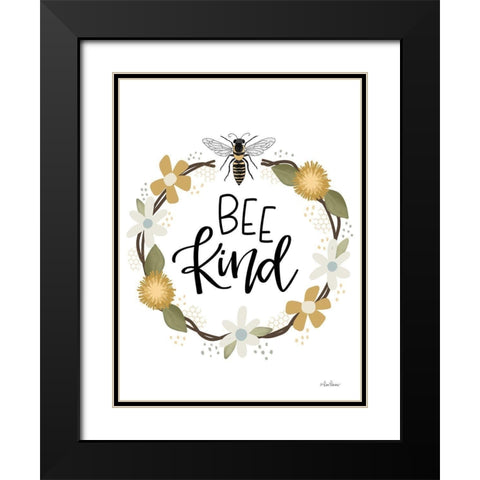 Bee Kind     Black Modern Wood Framed Art Print with Double Matting by Larson, Lisa