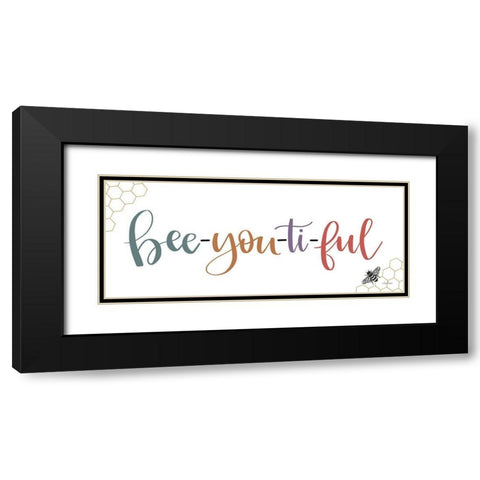 Bee-you-ti-ful Black Modern Wood Framed Art Print with Double Matting by Larson, Lisa
