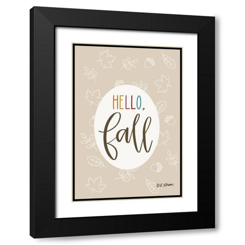 Hello Fall Black Modern Wood Framed Art Print with Double Matting by Larson, Lisa