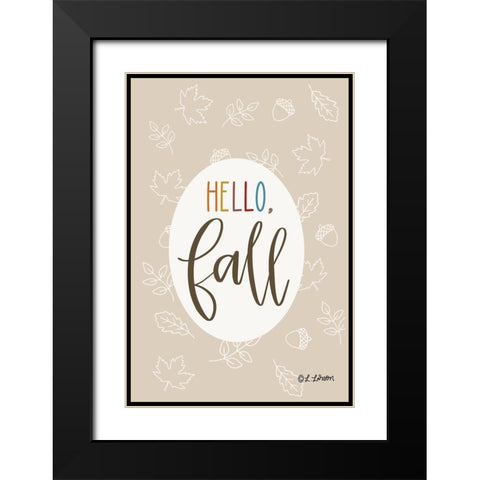 Hello Fall Black Modern Wood Framed Art Print with Double Matting by Larson, Lisa
