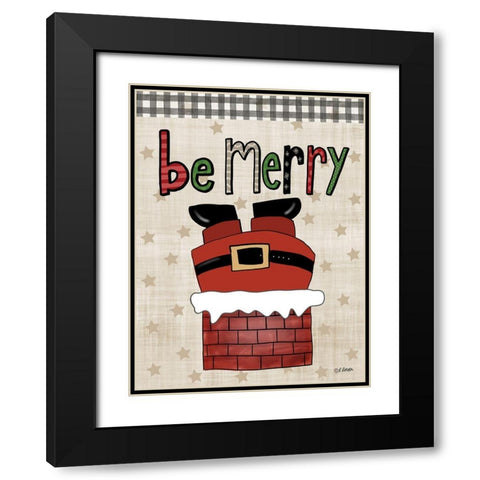 Be Merry Black Modern Wood Framed Art Print with Double Matting by Larson, Lisa