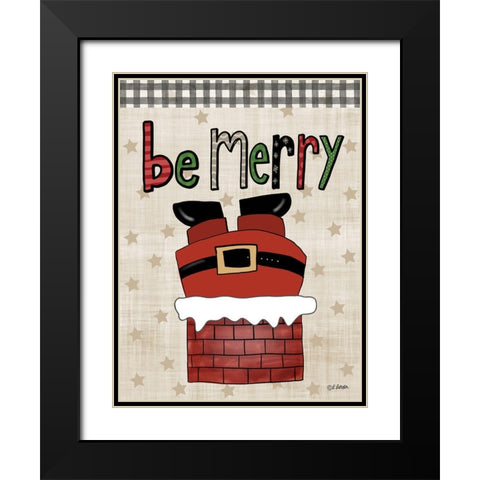 Be Merry Black Modern Wood Framed Art Print with Double Matting by Larson, Lisa