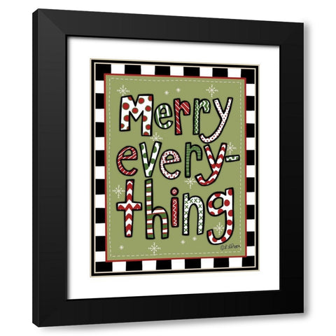 Merry Everything Black Modern Wood Framed Art Print with Double Matting by Larson, Lisa