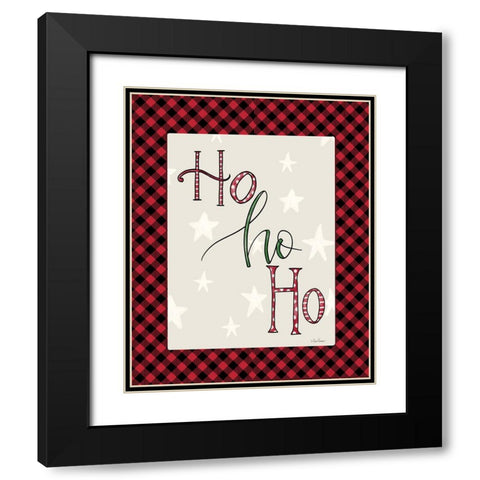 Ho Ho Ho Black Modern Wood Framed Art Print with Double Matting by Larson, Lisa