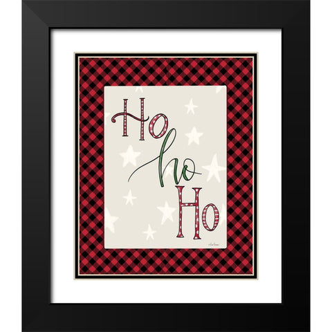 Ho Ho Ho Black Modern Wood Framed Art Print with Double Matting by Larson, Lisa