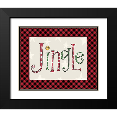 Jingle Black Modern Wood Framed Art Print with Double Matting by Larson, Lisa