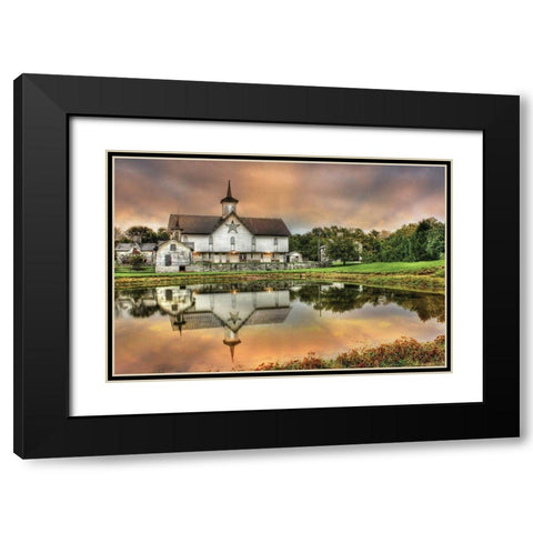 Star Barn Black Modern Wood Framed Art Print with Double Matting by Deiter, Lori