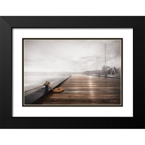 Newport Dock I Black Modern Wood Framed Art Print with Double Matting by Deiter, Lori